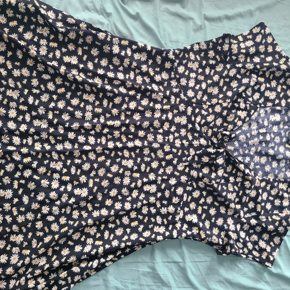 LIKE NEW black sunflowe skater dress